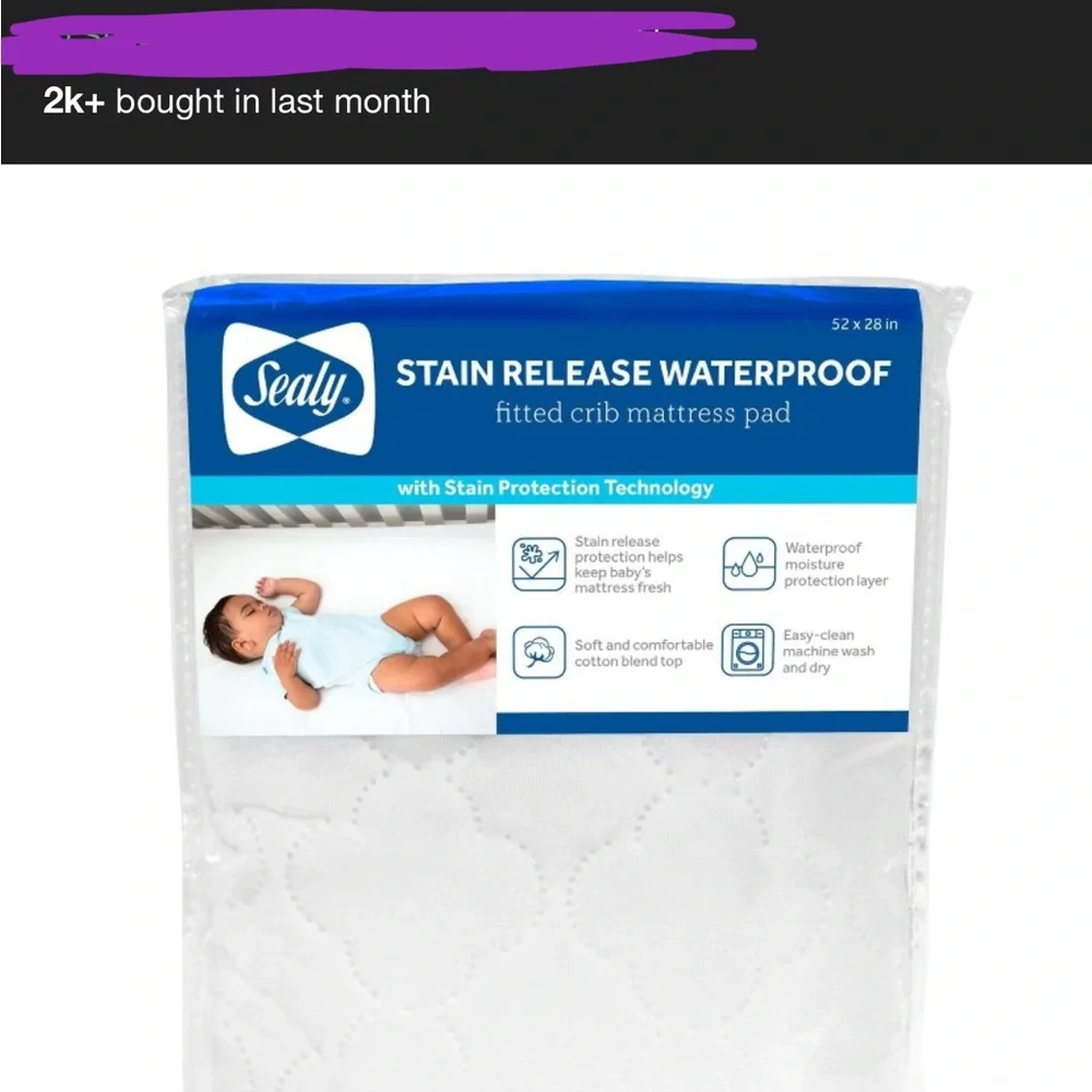 Waterproof fitted crib mattress pad